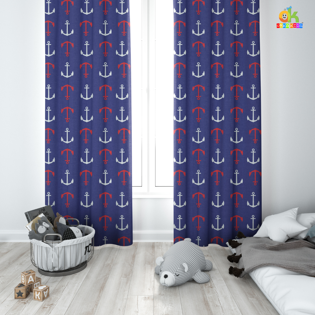 Orka Kids Door Curtain Pack of 2, (D9)